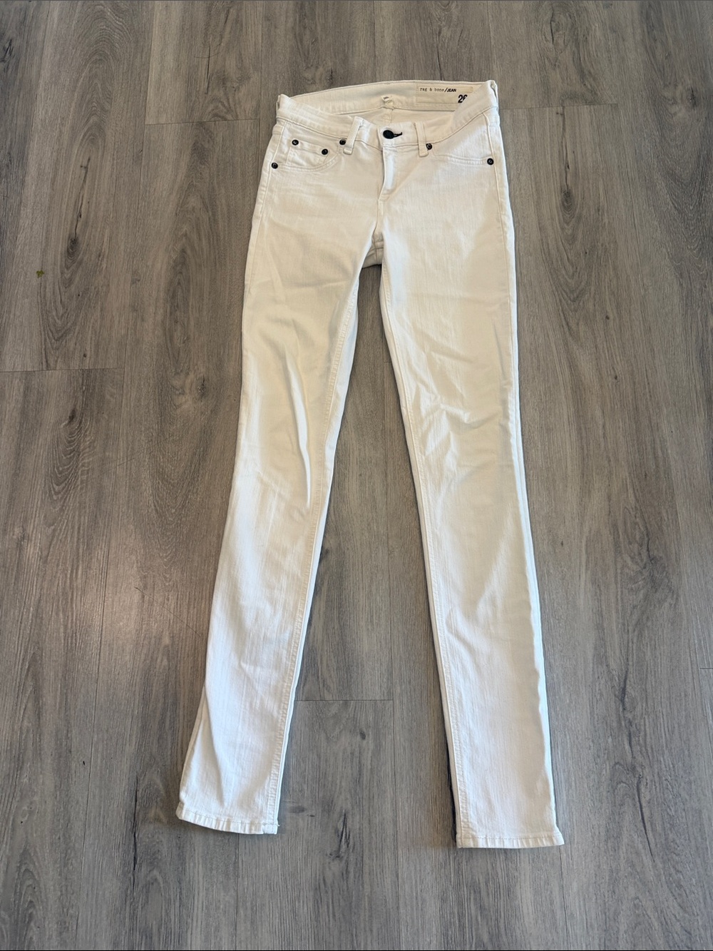 rag & bone White High-Rise Skinny Jeans size 26